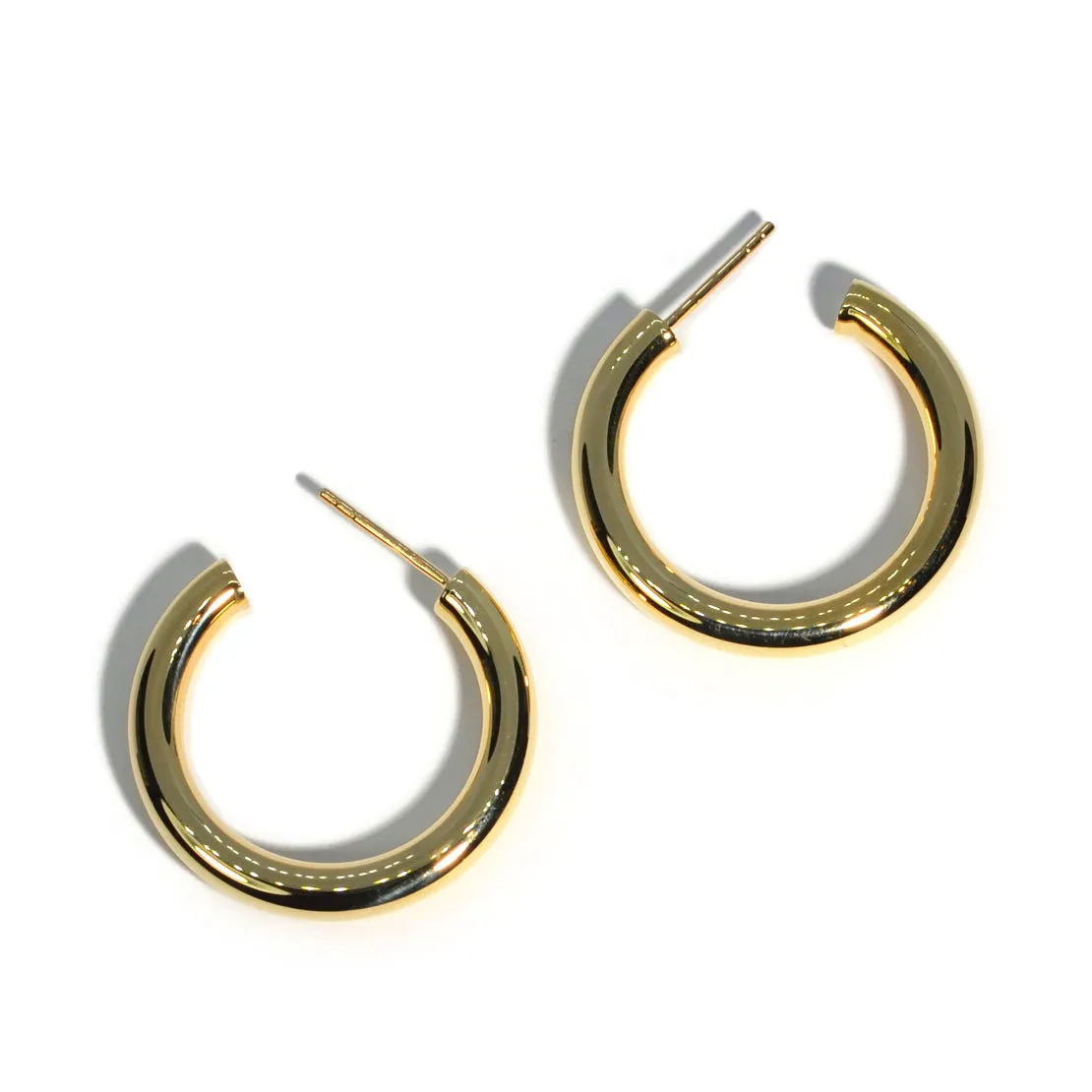 AFJ Gold Collection - Small Hoop Earrings, Yellow Gold