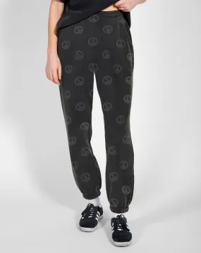 All Over Peace Sign Oversized Jogger