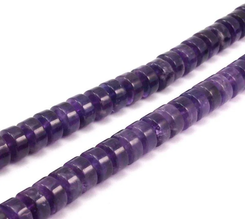 Amethyst 11mm Rondella Gemstone Beads 15.5 Inches Full Strand T022