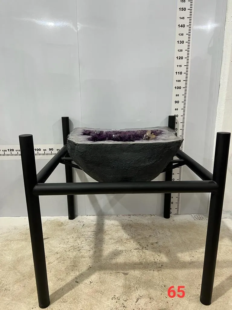 Amethyst Geode Table from Brazil with Custom Stand- 34 / 320 lbs