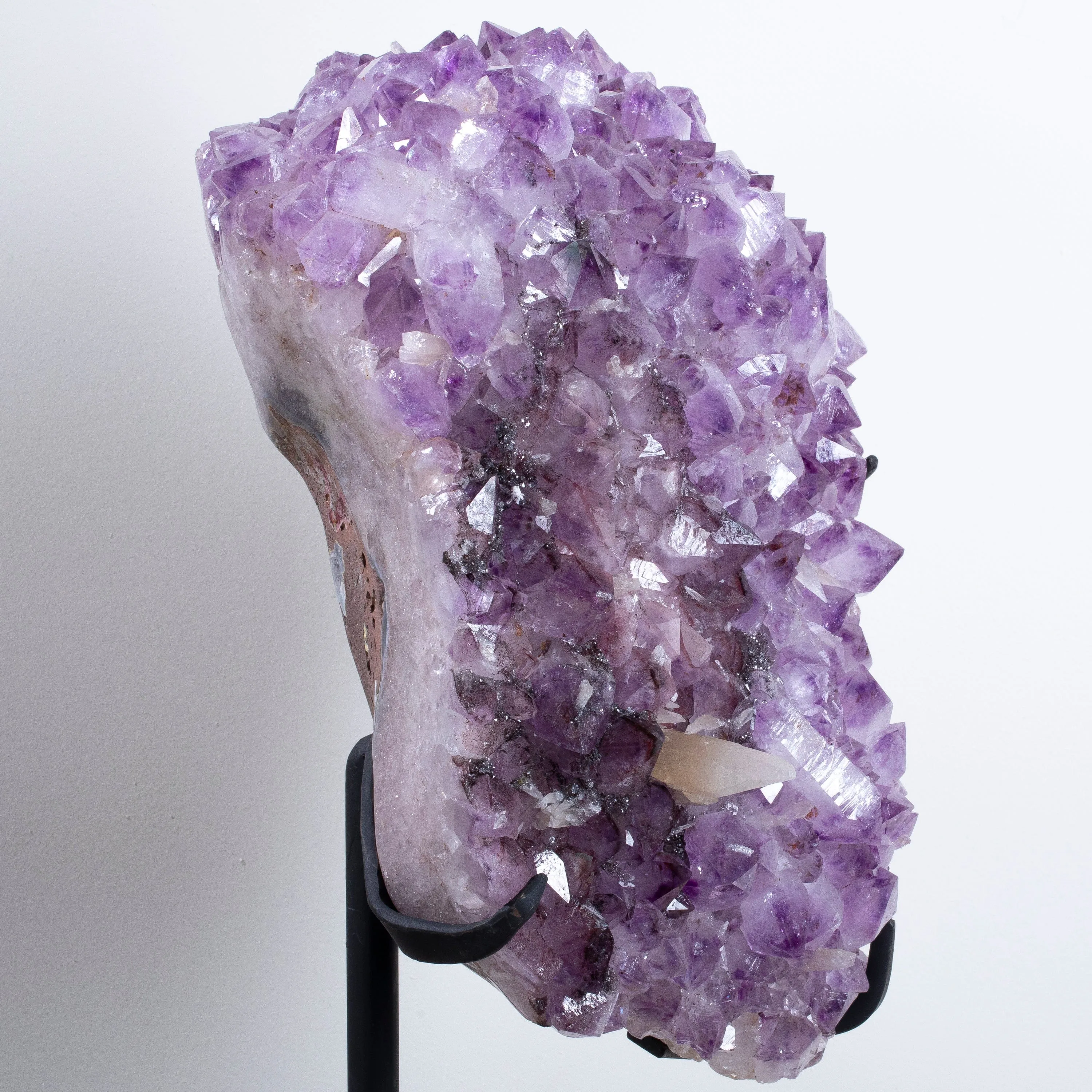 Amethyst Geode with Calcite from Brazil on Custom Stand- 31 / 66 lbs