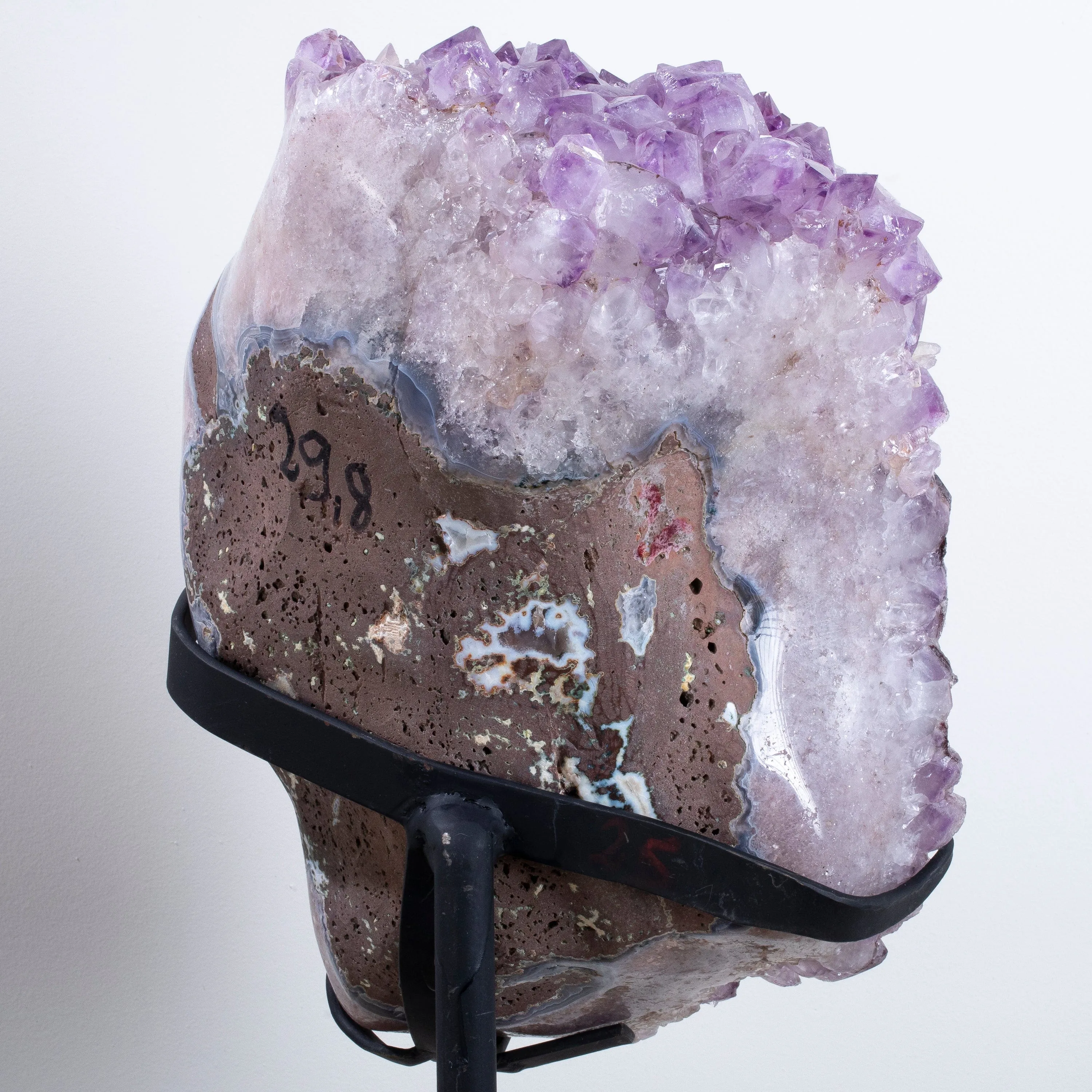 Amethyst Geode with Calcite from Brazil on Custom Stand- 31 / 66 lbs