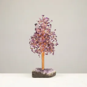 Amethyst Tree of Life on Amethyst Geode Base with 728 Natural Gemstones