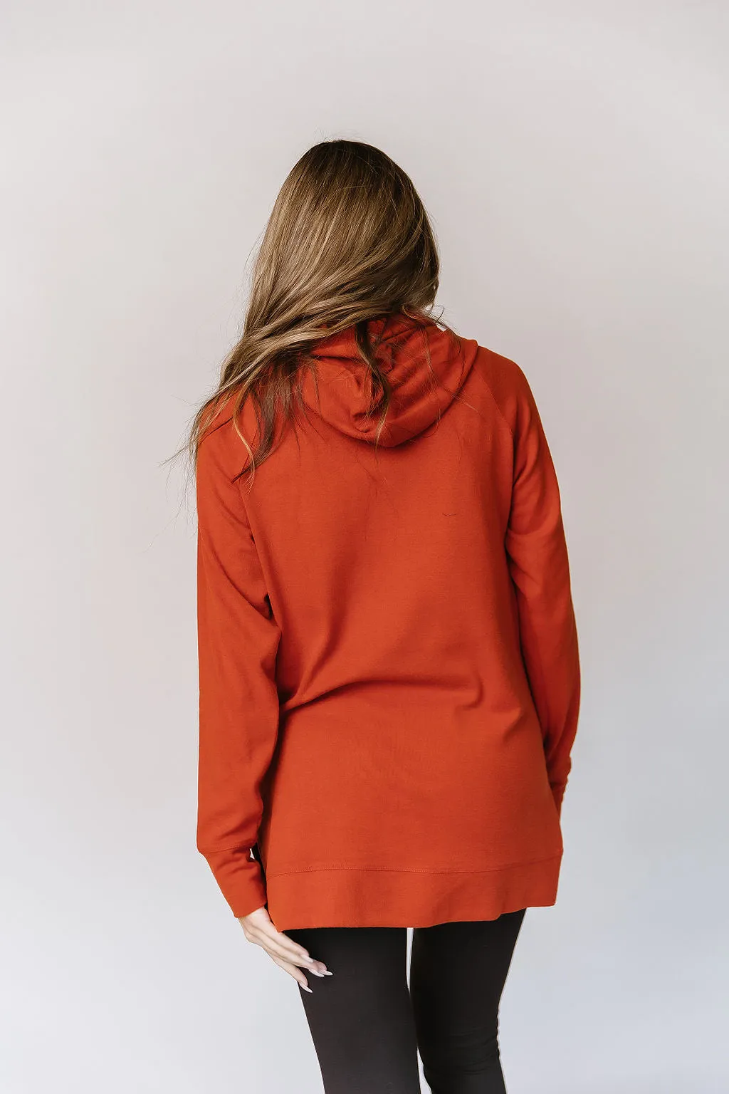 Ampersand Sideslit Hoodie in Blazing Autumn