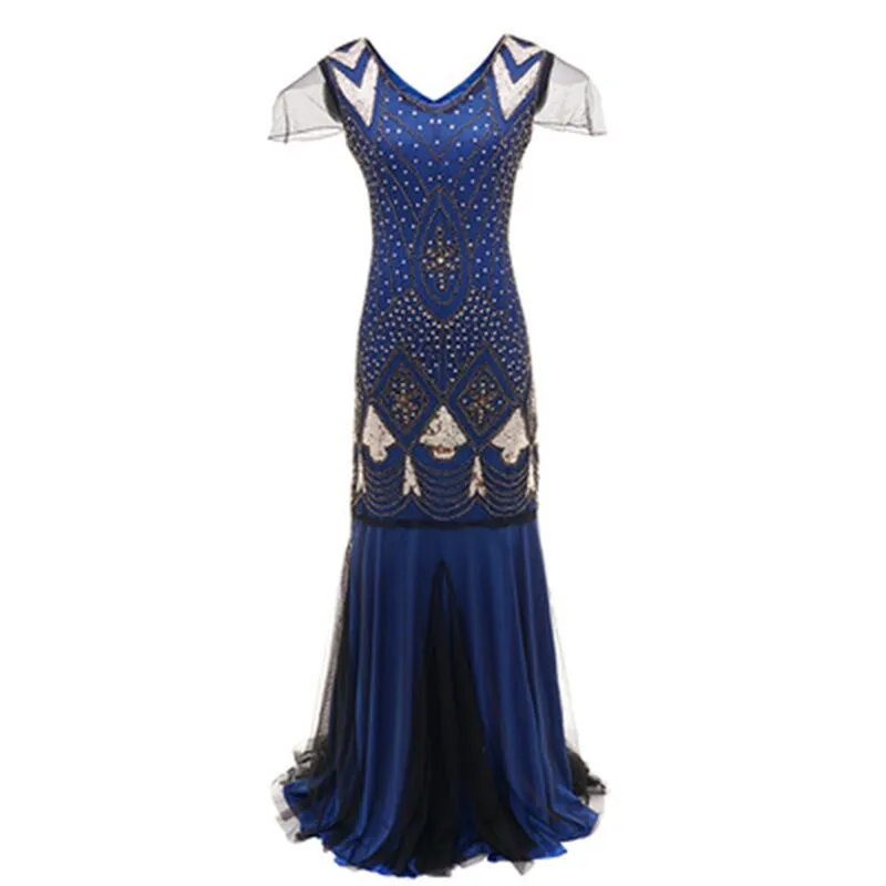 Années 20 Robe de Soirée Longue Art Deco