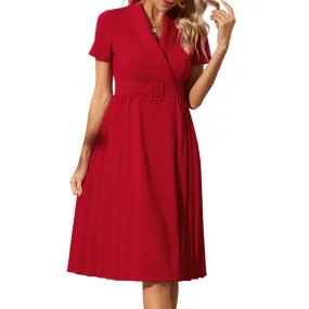 Années 40 Robe De Jour Rétro Rouge