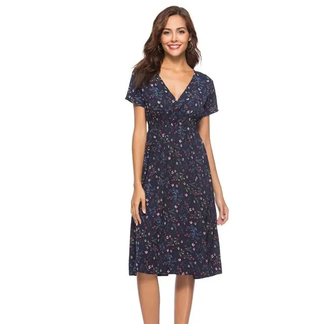 Années 40 Robe d'Été Liberty Col V Floral