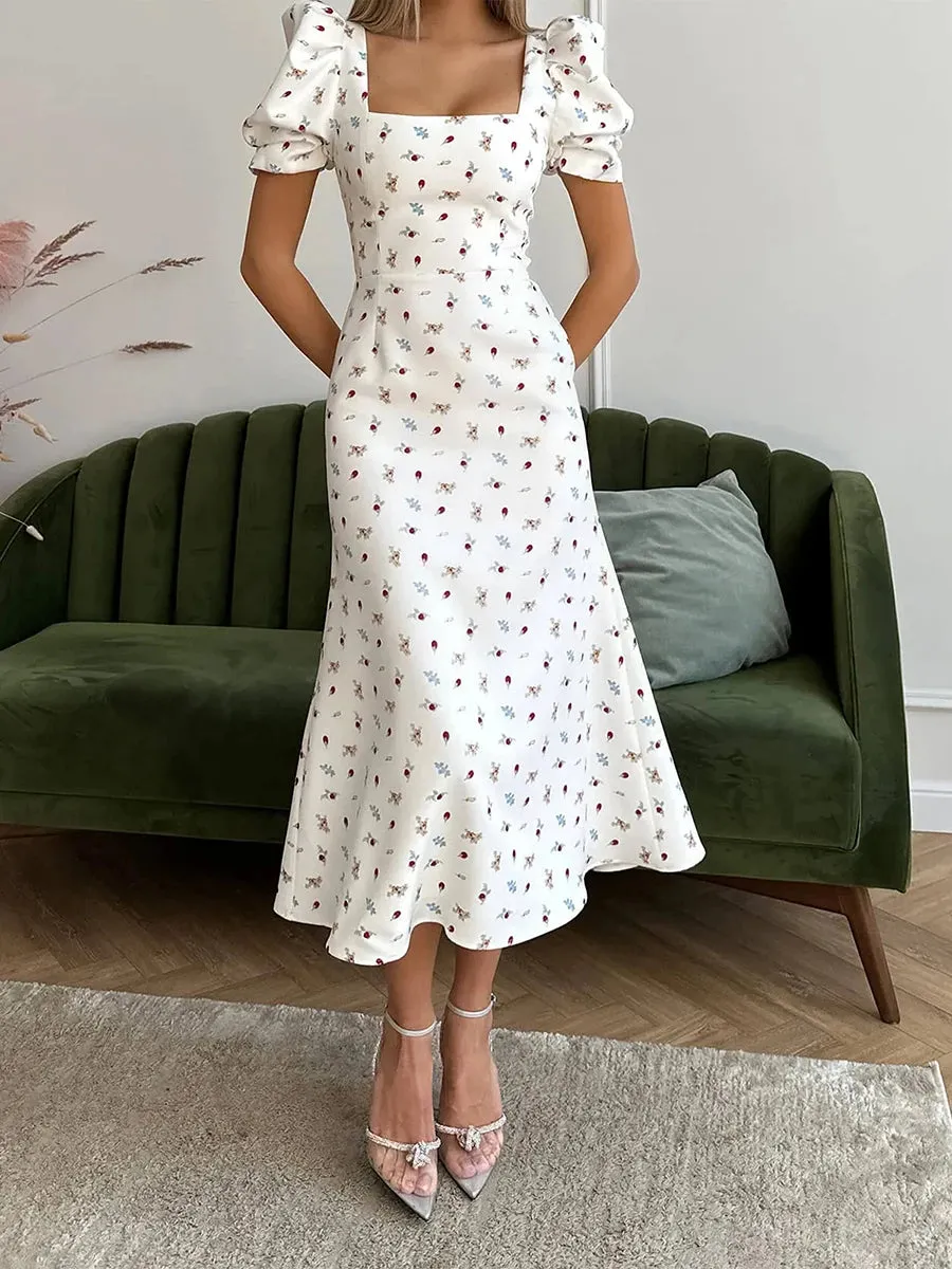 Années 60 Robe Midi Imprimé Boheme