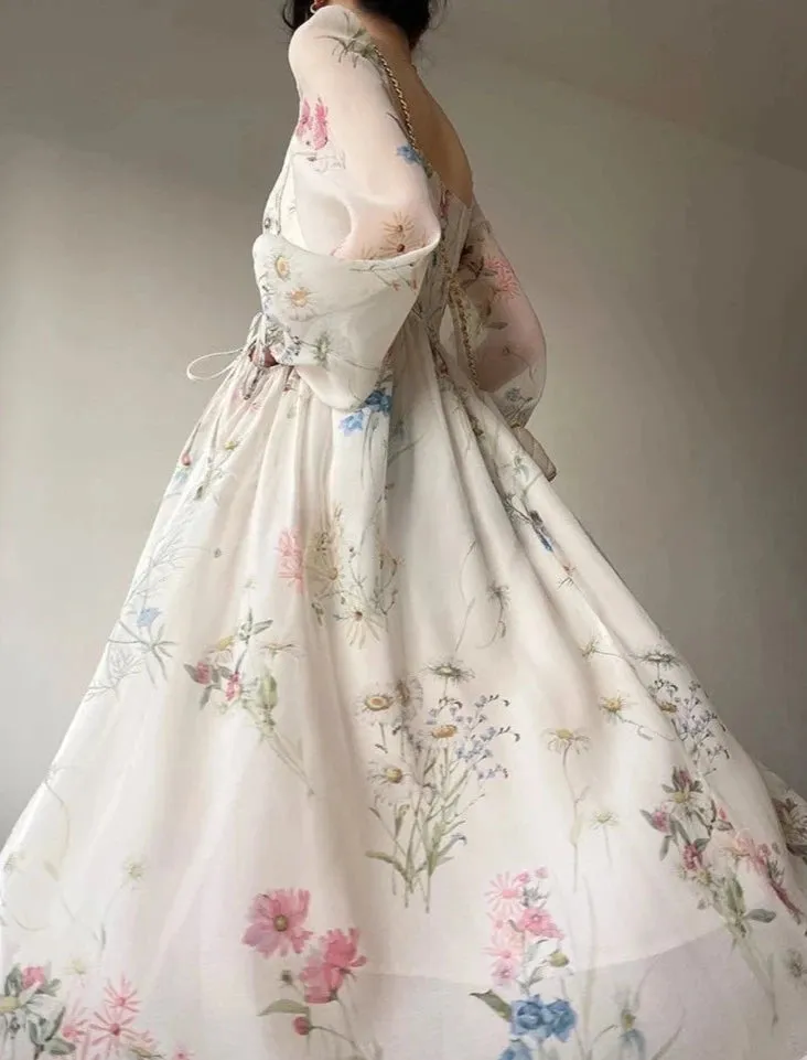 Années 60 Robe Midi Imprimée Provence Glamour