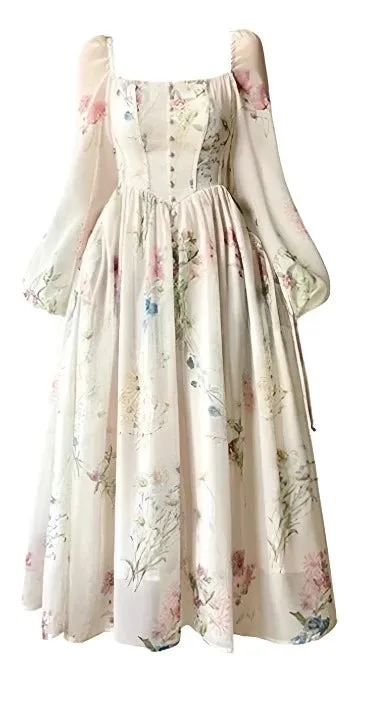 Années 60 Robe Midi Imprimée Provence Glamour