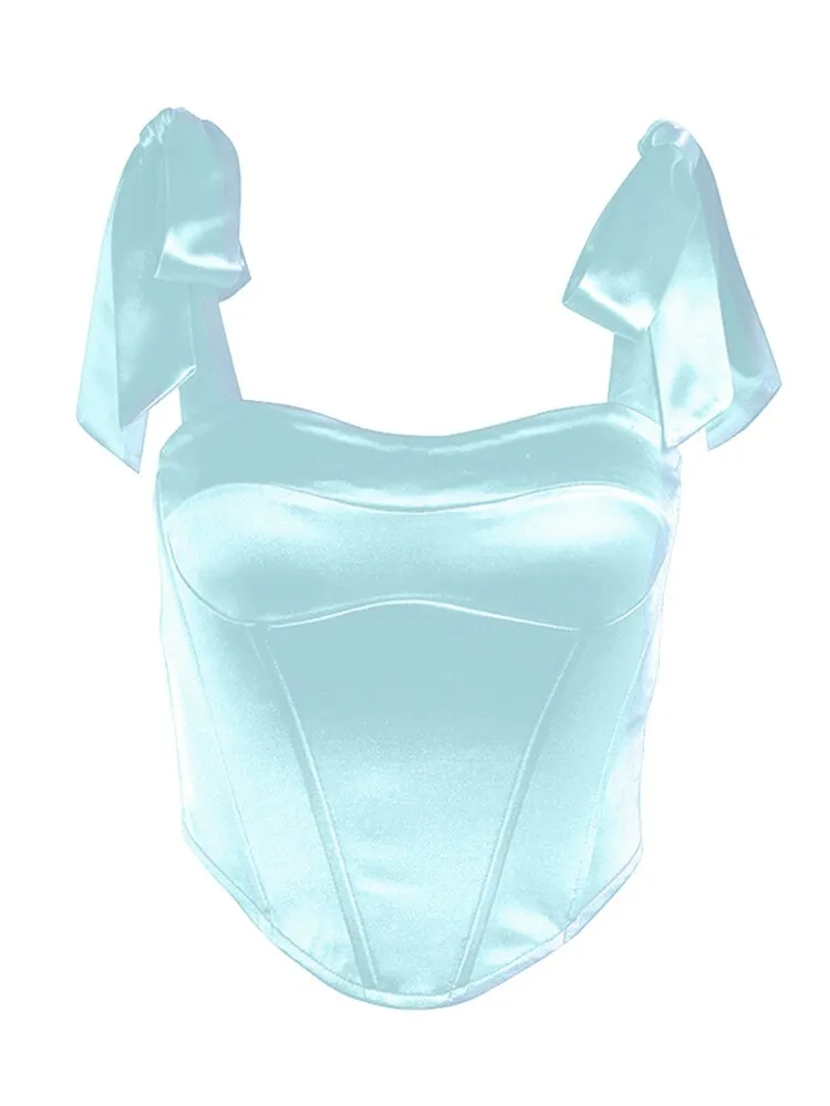 Années 80 Bustier Bretelles Satin Rétro