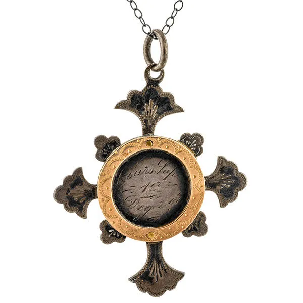 Antique Silver & Gold Cross Medallion