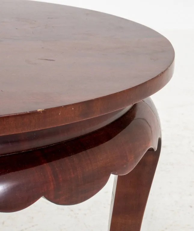 Art Deco Round Mahogany Low Table