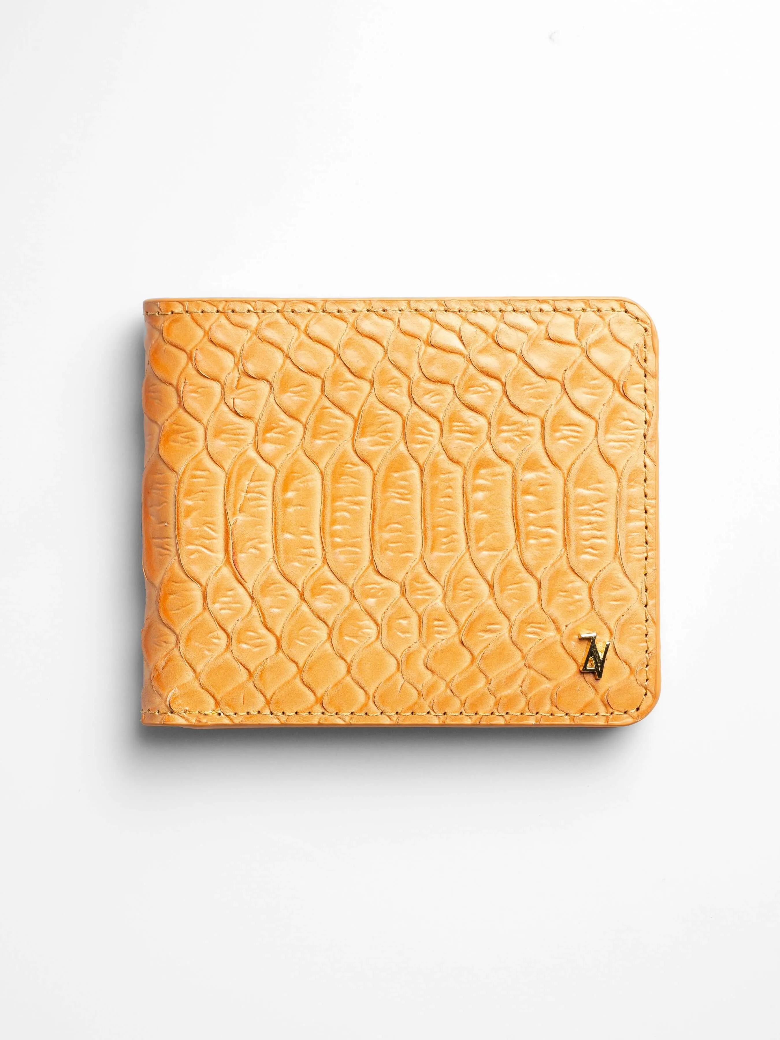 Artemis Python Wallet - Light Brown and Yellow Leather