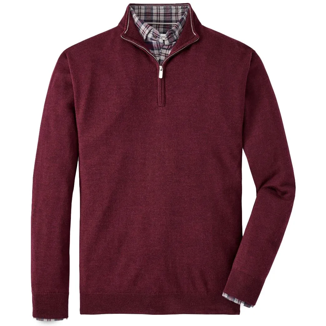 Autumn Crest Quarter Zip Merino Knit Mid Layer Cranberry - AW23