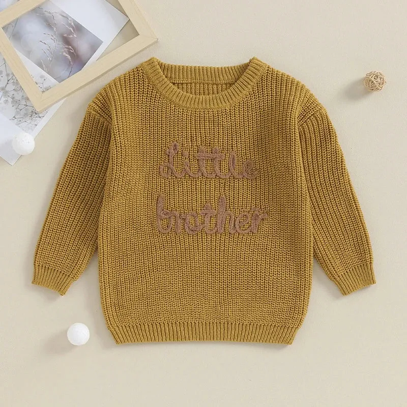 Baby Boys Deluxe Sweater - Gold - LITTLE BROTHER - Autumn