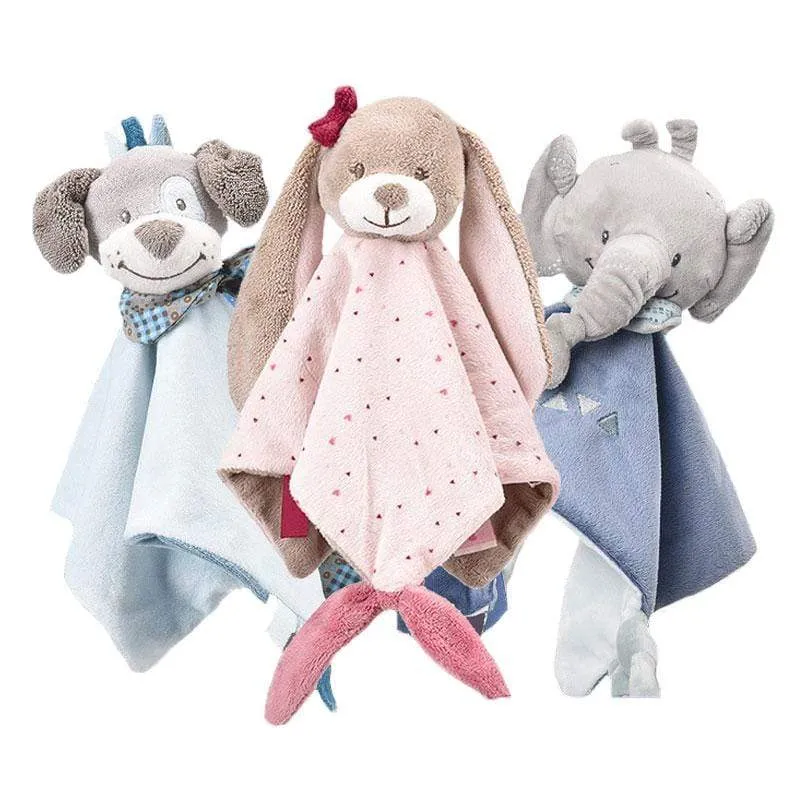 Baby Comforter Toys Plush Bunny Doudou Bebe Sleeping Towel Montessori Baby Rattles Stuffed Animals Appease Baby Toys 0 12 Months