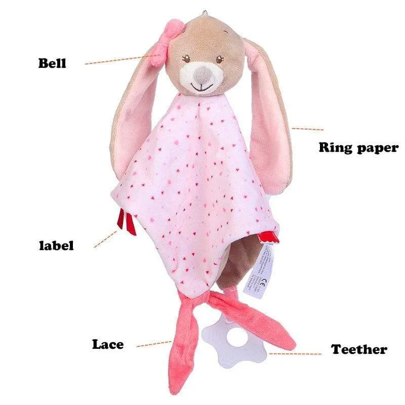 Baby Comforter Toys Plush Bunny Doudou Bebe Sleeping Towel Montessori Baby Rattles Stuffed Animals Appease Baby Toys 0 12 Months