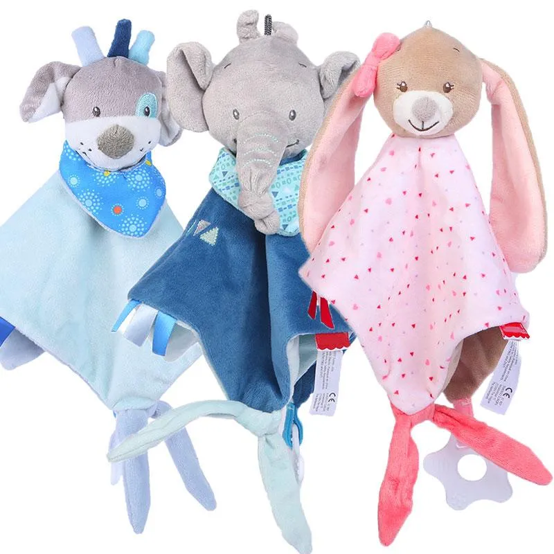 Baby Comforter Toys Plush Bunny Doudou Bebe Sleeping Towel Montessori Baby Rattles Stuffed Animals Appease Baby Toys 0 12 Months