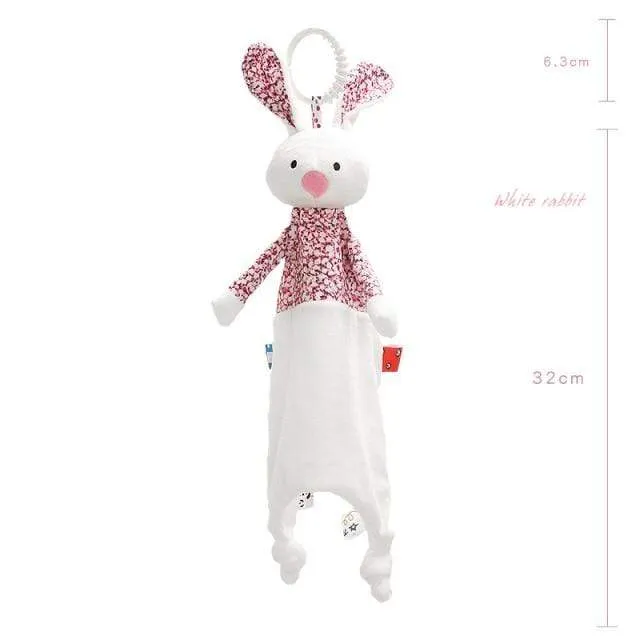 Baby Comforter Toys Plush Bunny Doudou Bebe Sleeping Towel Montessori Baby Rattles Stuffed Animals Appease Baby Toys 0 12 Months