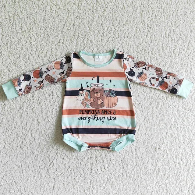 Baby Onesie Romper - Autumn Girls - Pumpkin Spice And Nice