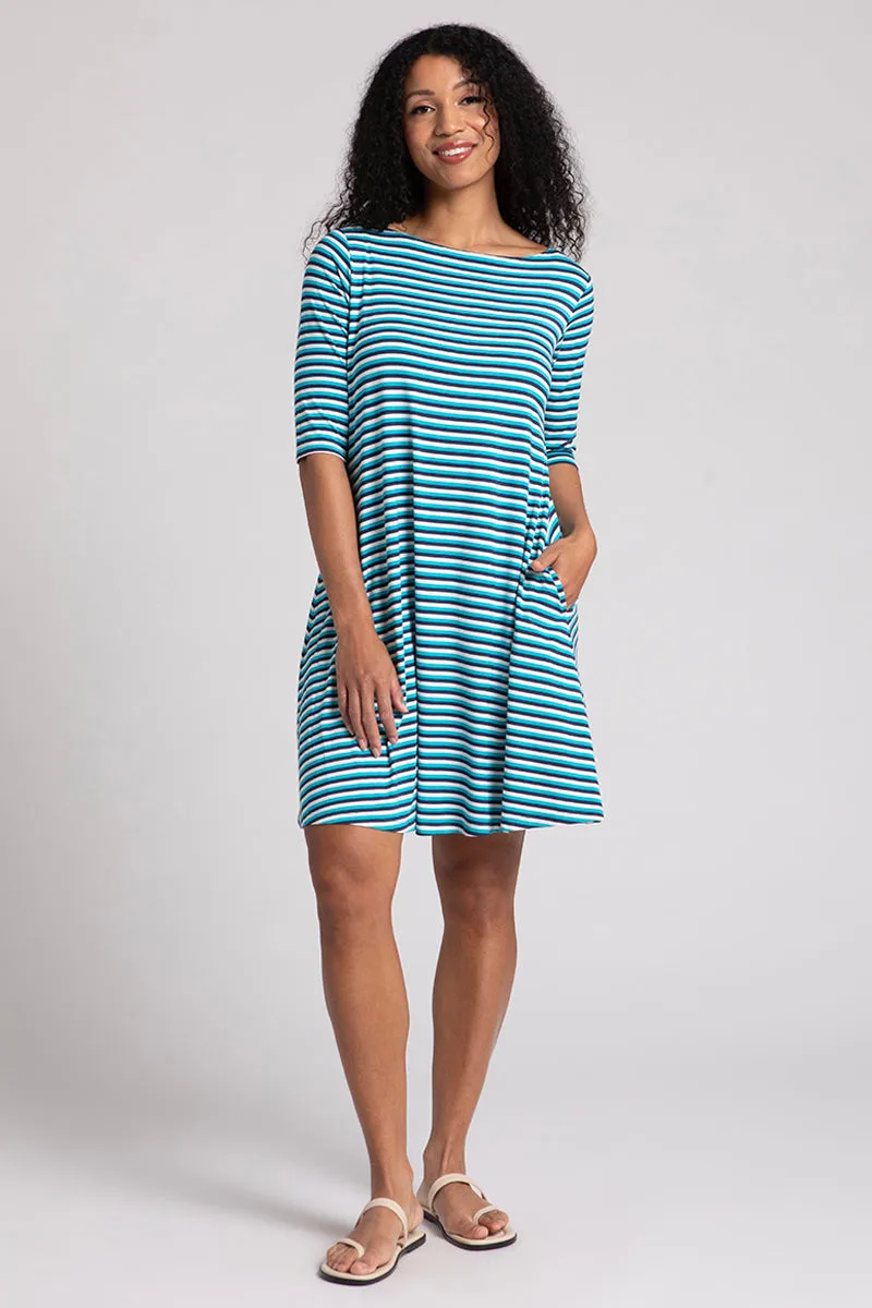 Bamboo Nu Trapeze Dress | Blue Multi