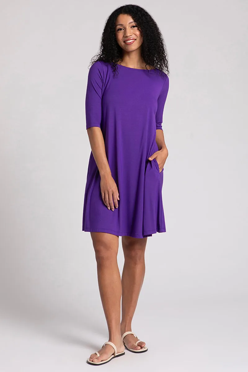 Bamboo Nu Trapeze Dress | Violet