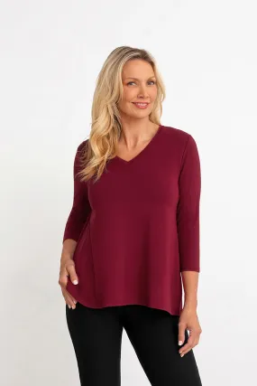 Bamboo V-Neck Trapeze T | Mulberry