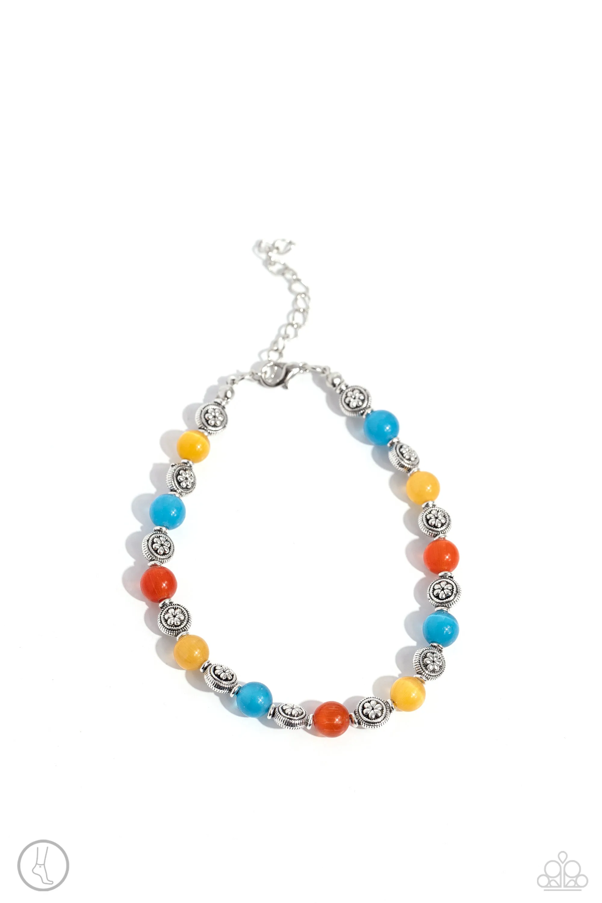 Beachy Bouquet Multi Cat's Eye Stone Anklet - Paparazzi Accessories