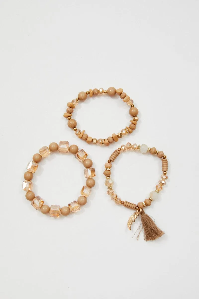 Beige Beaded Bracelet