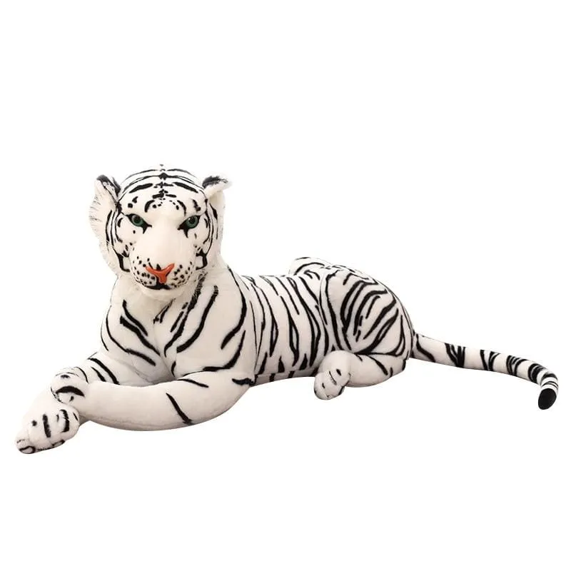 Big Lifelike Tiger Panther Plush Toy Soft Stuffed Animals Simulation White Tiger Jaguar Doll Children Kids Birthday Gift