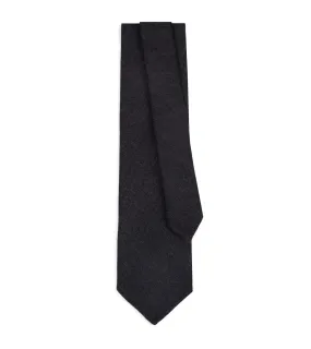 Bigi Wool Twill Tie: Dark Grey