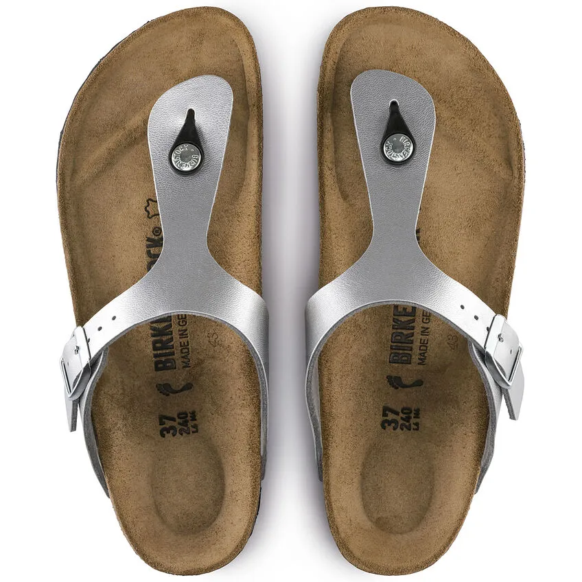 Birkenstock Women's Gizeh Birk-Flor (Silver - Regular fit)