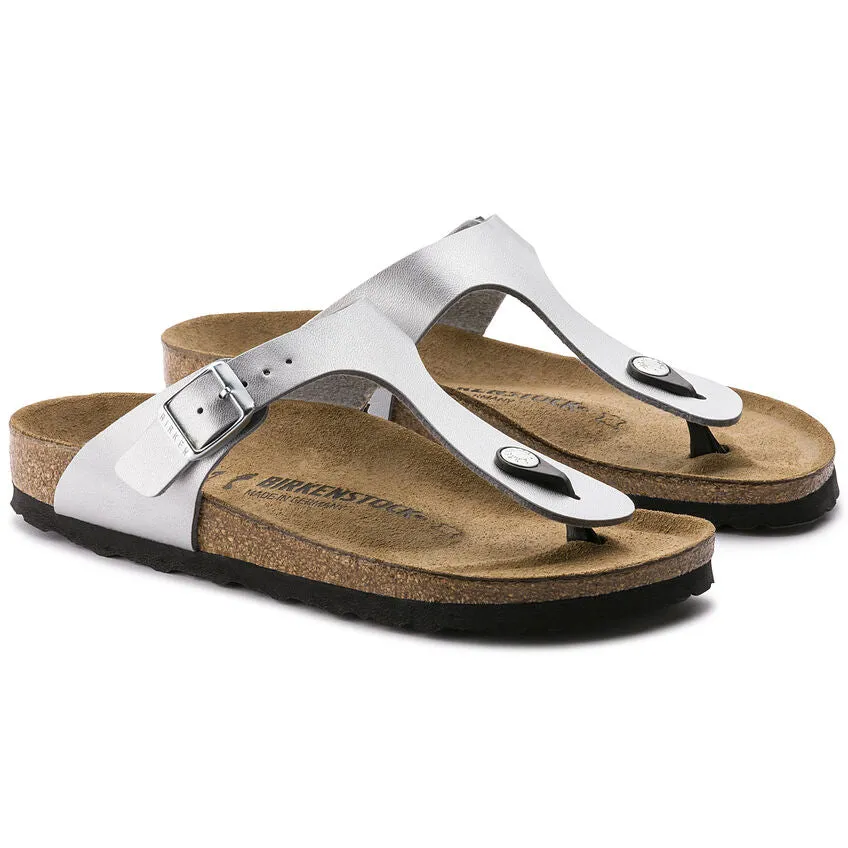 Birkenstock Women's Gizeh Birk-Flor (Silver - Regular fit)