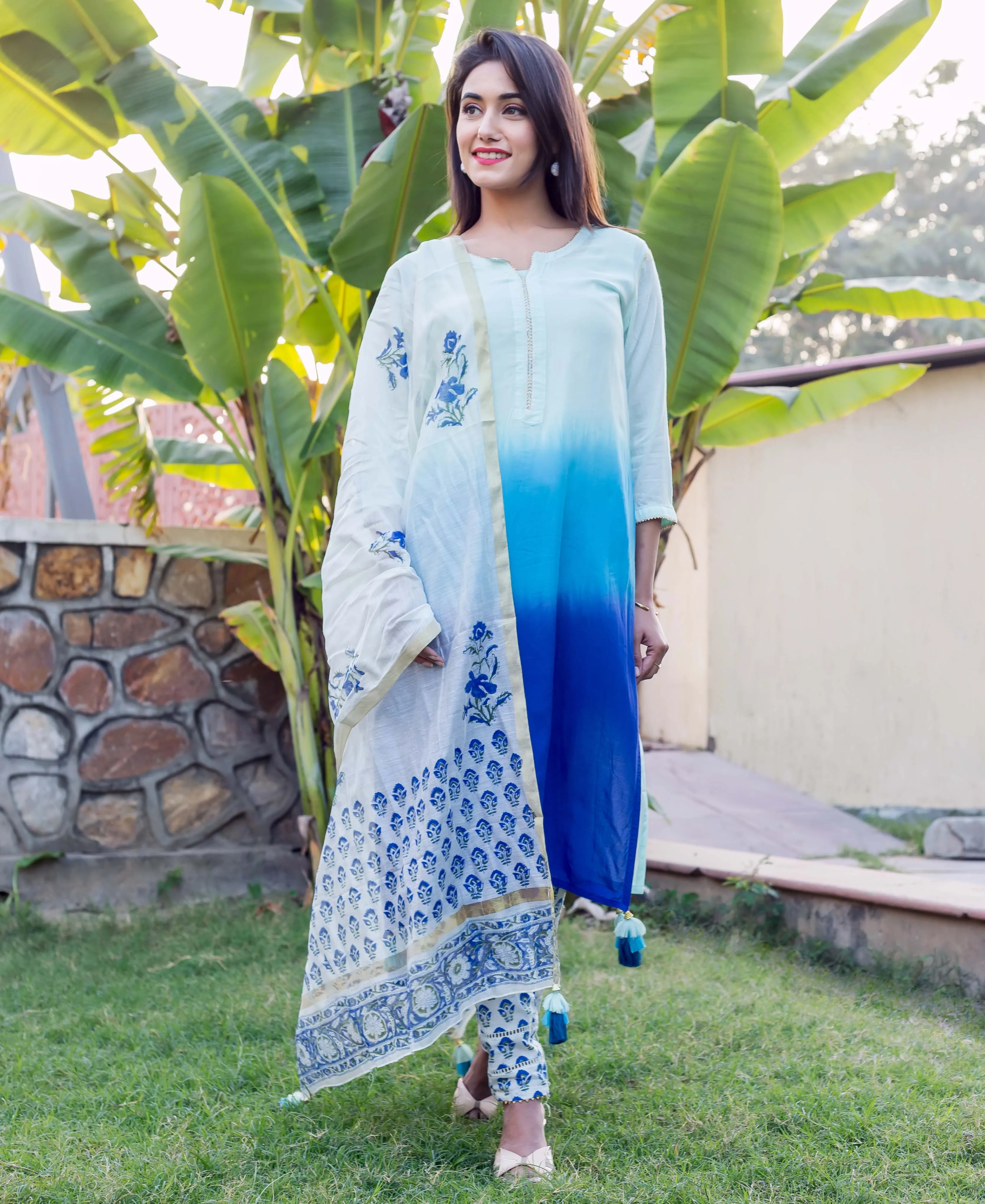 Blue Ombre Kurta