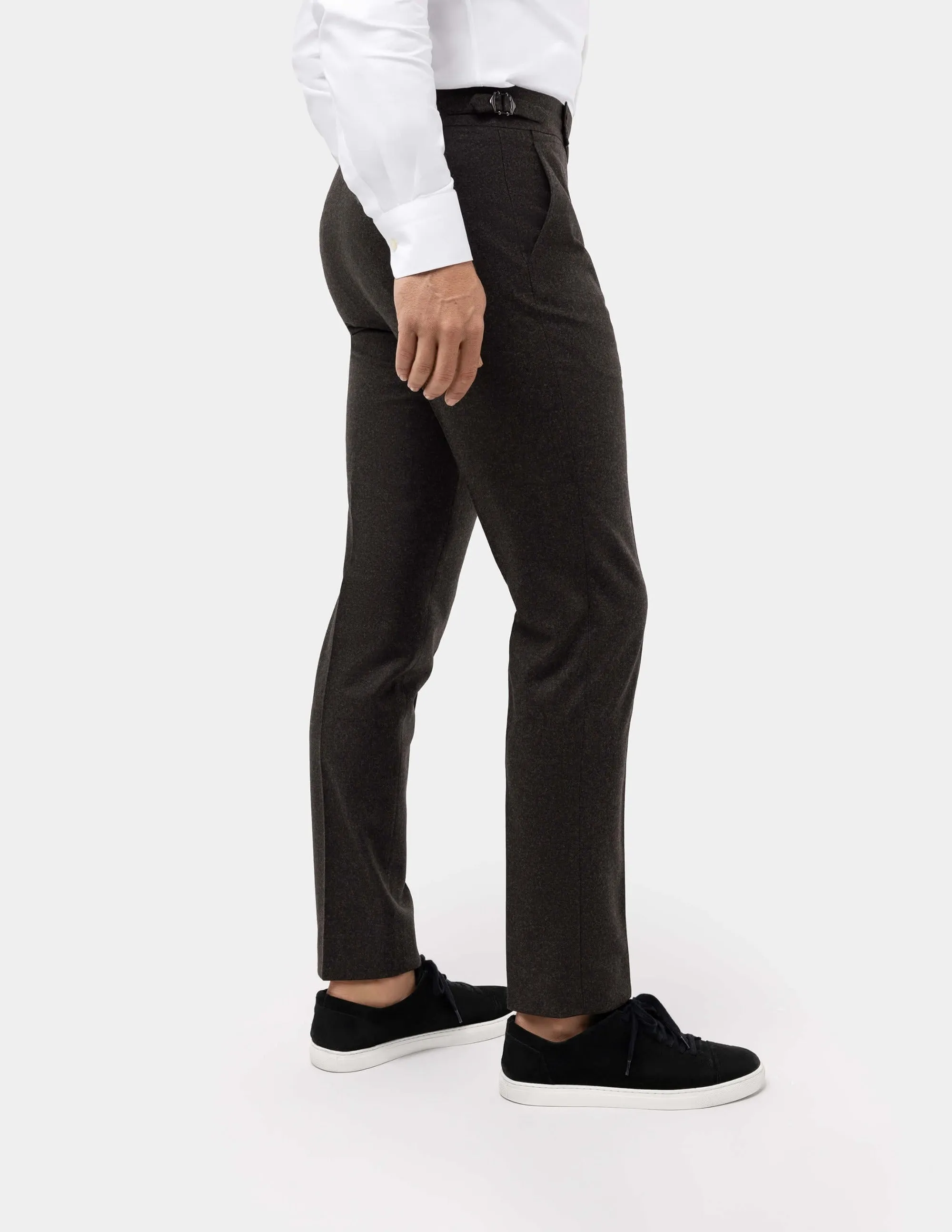 Brown Wool Trousers Double Button