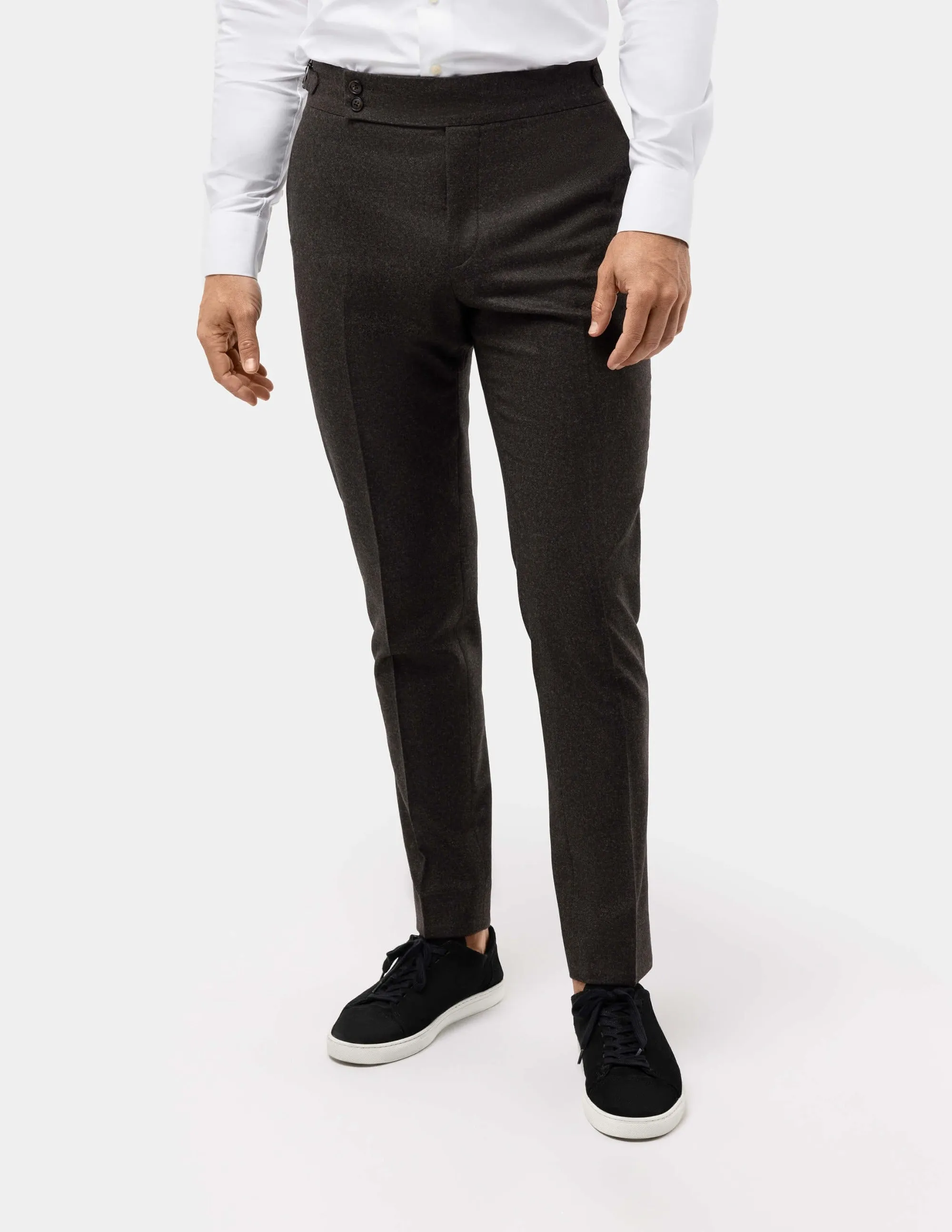 Brown Wool Trousers Double Button