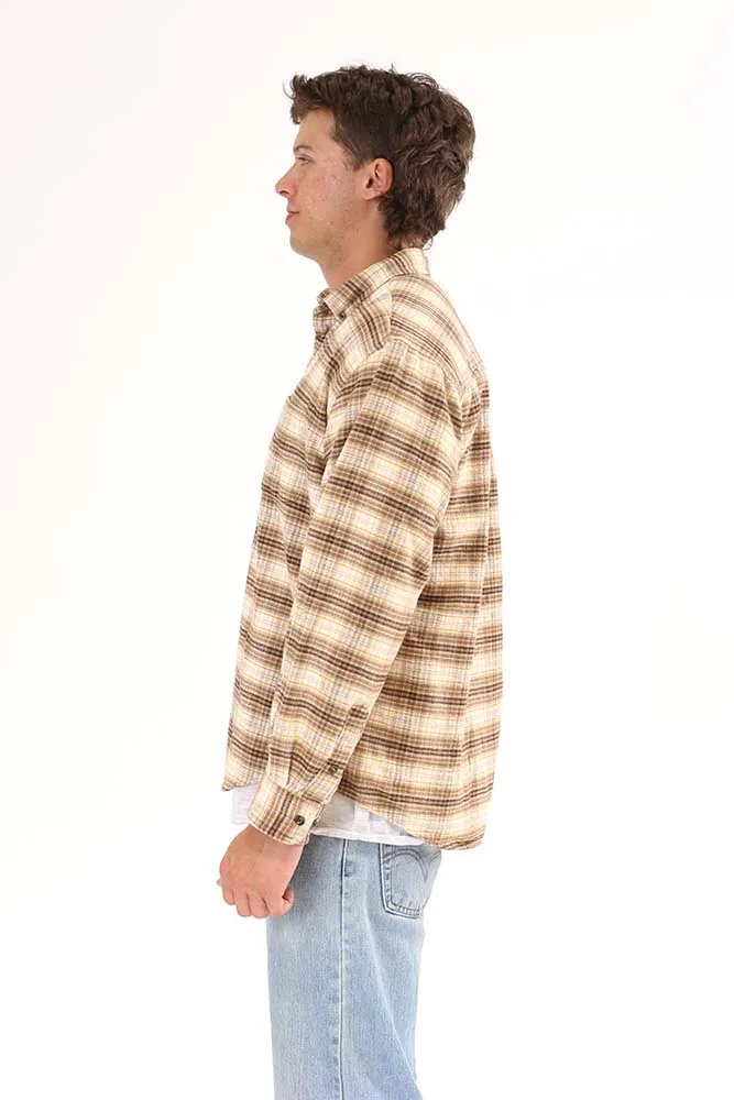 Brushed Flannel Checked Shirt M