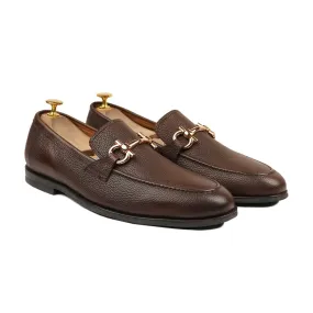 Bucharest - Men's Dark Brown Pebble Grain Loafer