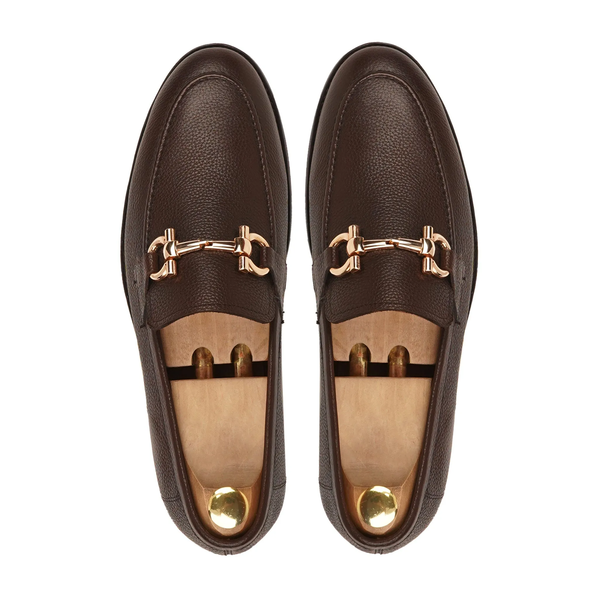 Bucharest - Men's Dark Brown Pebble Grain Loafer