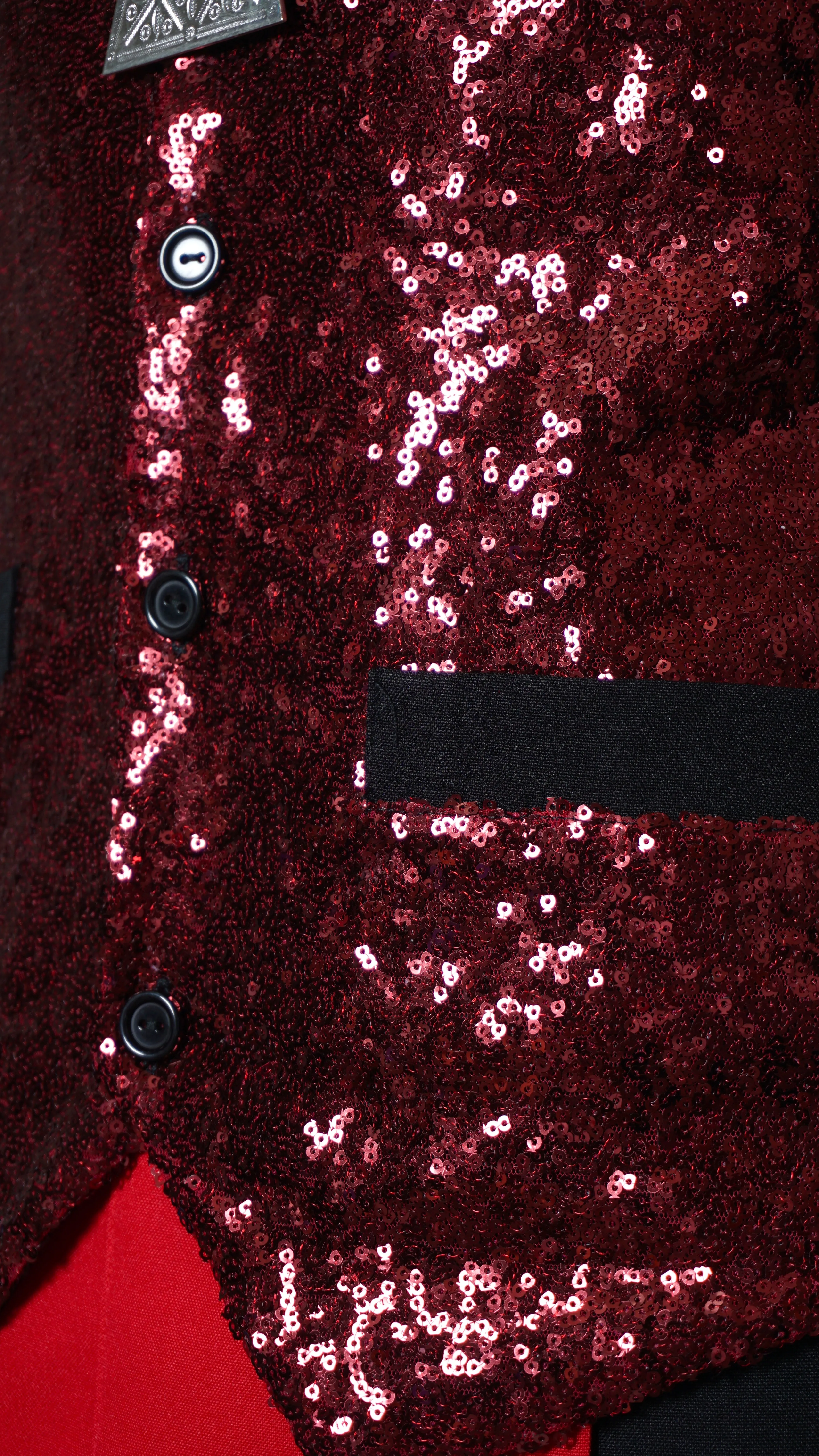 Burgundy Sequins Vest (46")