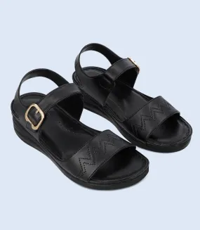 BW9733-BLACK-Women Comfort Sandal