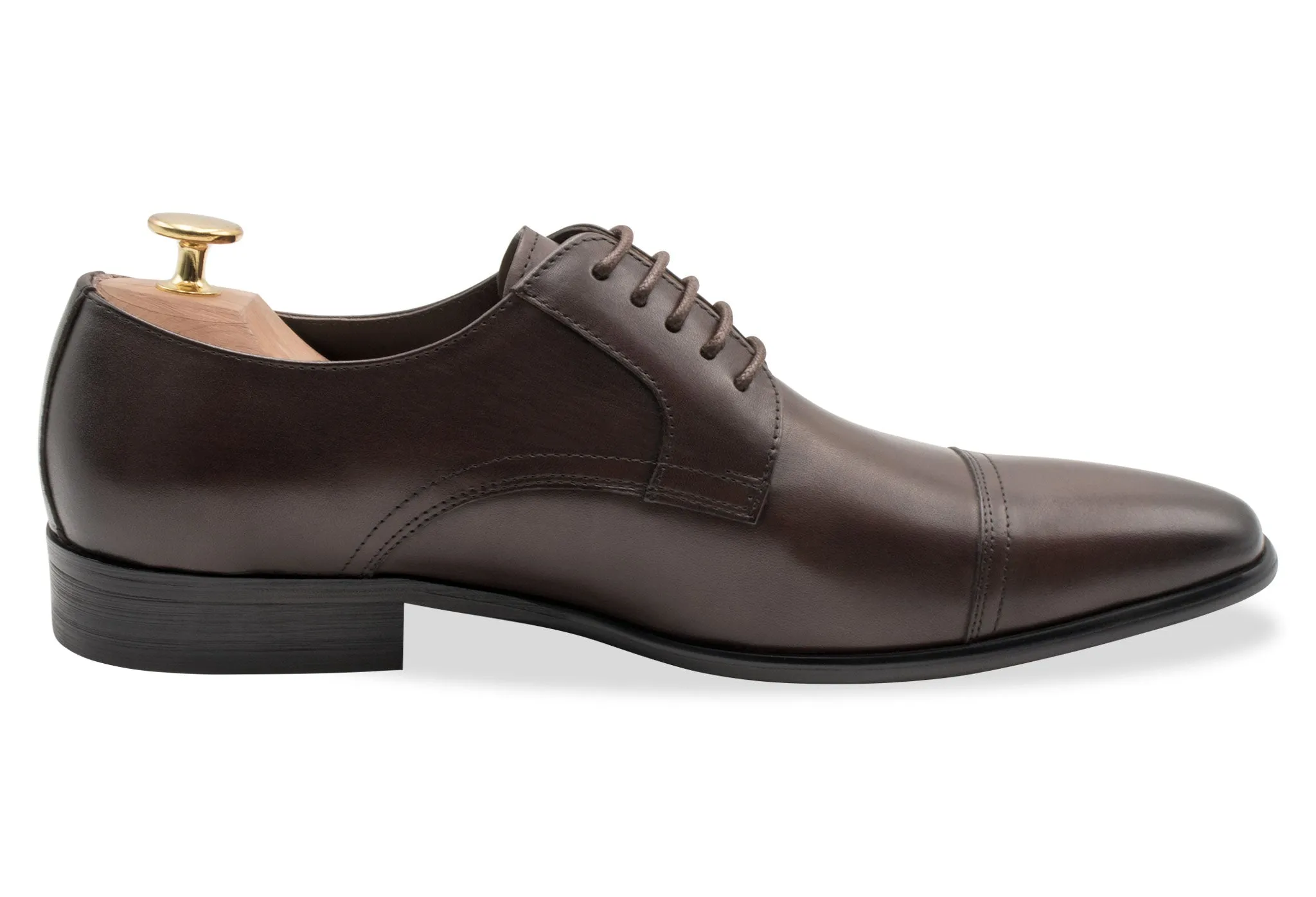 Caleta Blake Stitch Walnut Derby