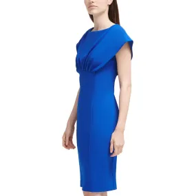 Calvin Klein Womens Pleated Midi Sheath Dress