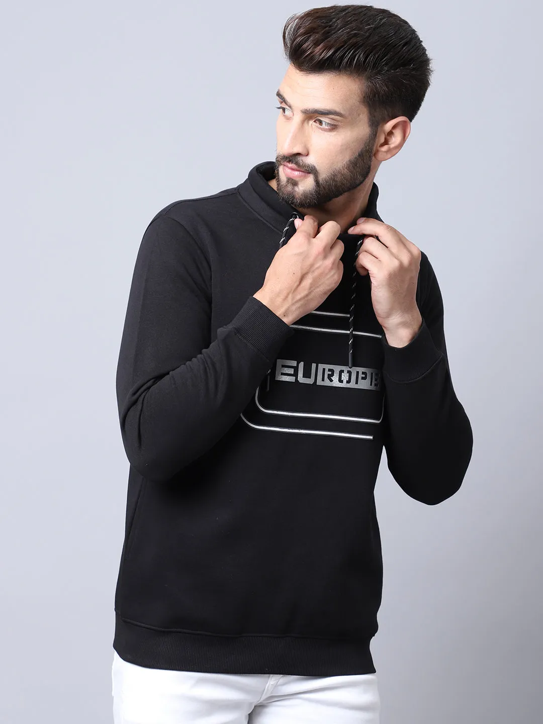 Cantabil Black Sweatshirt for Men's