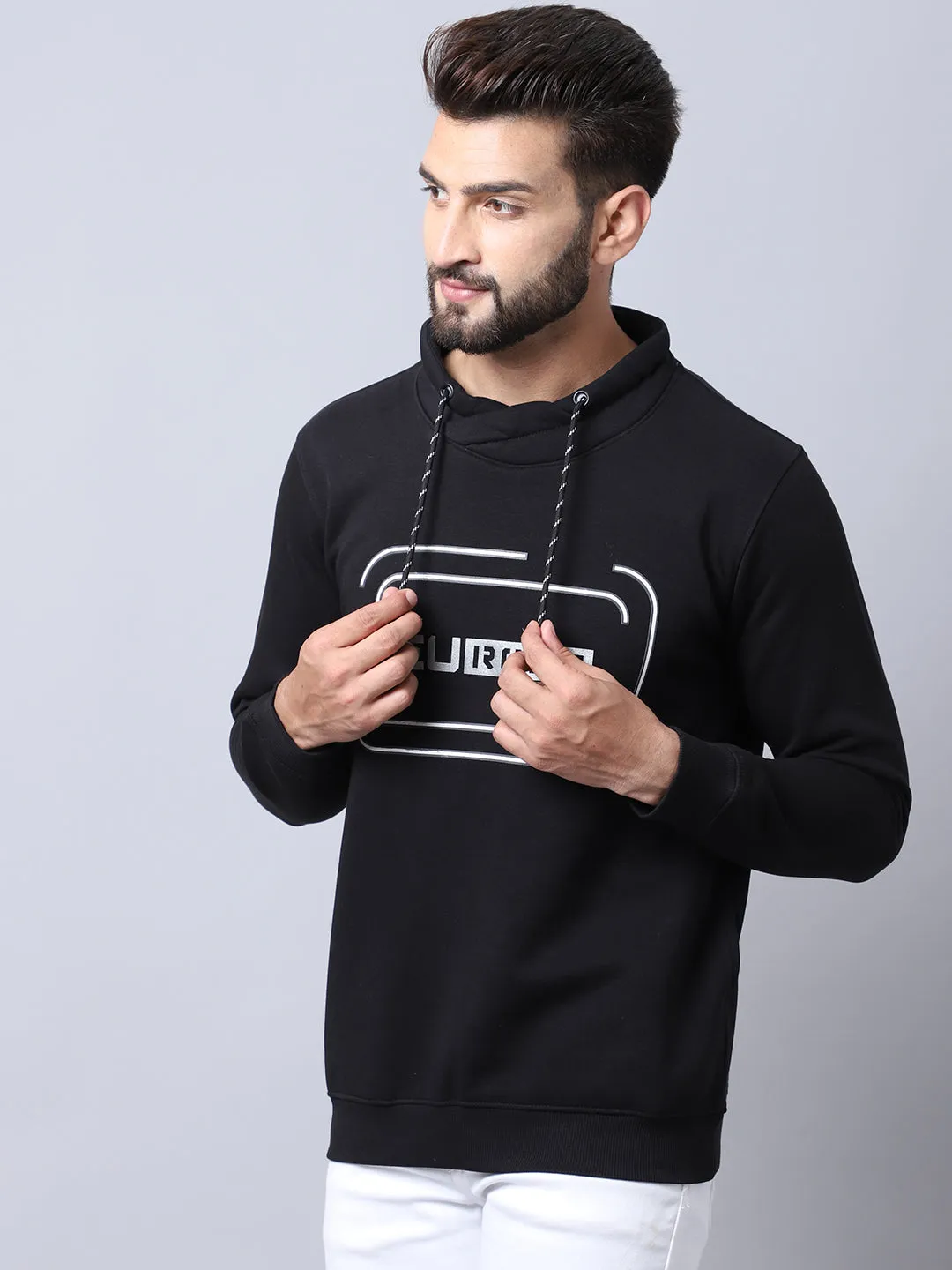 Cantabil Black Sweatshirt for Men's