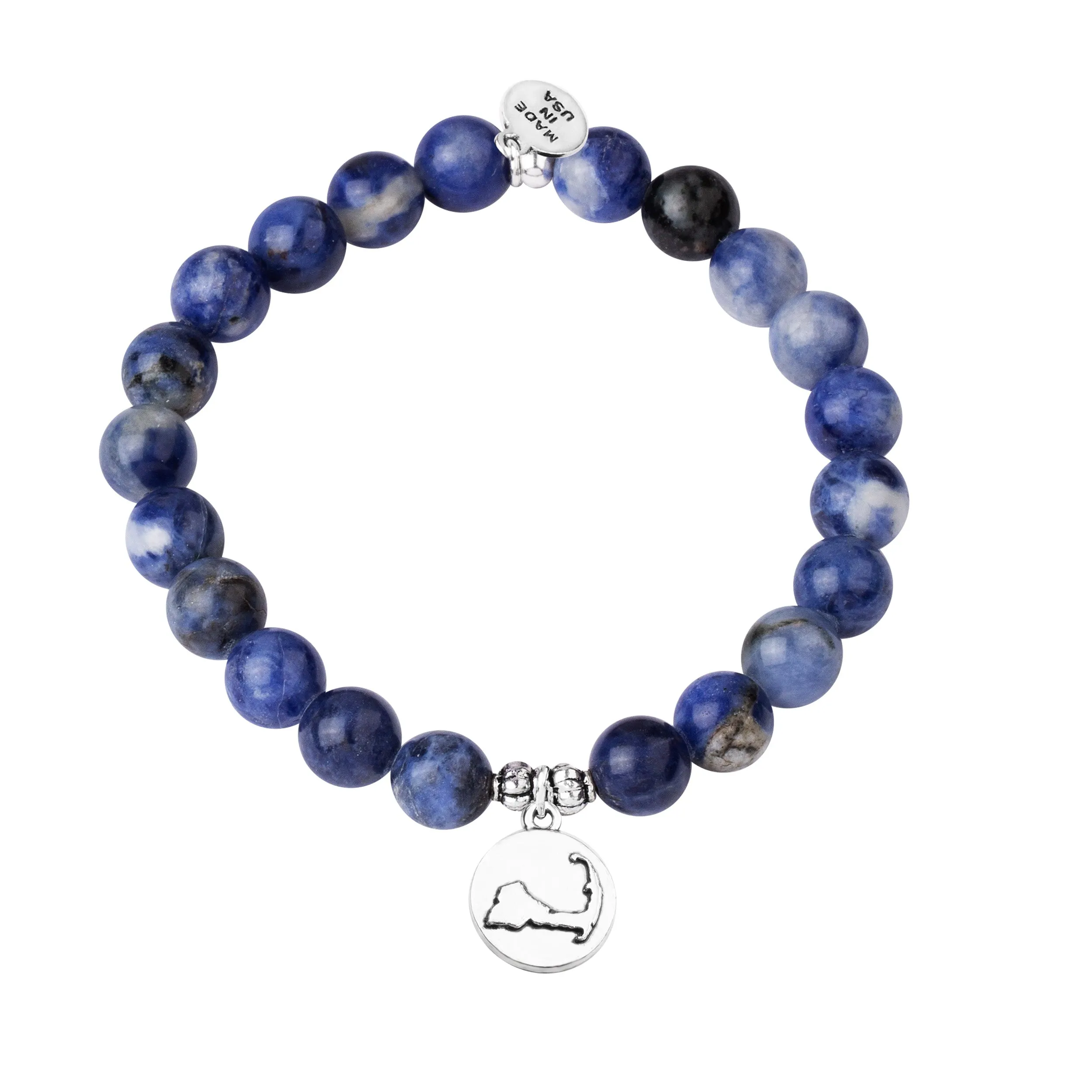 Cape Cod | Stone Beaded Charm Bracelet | Sodalite