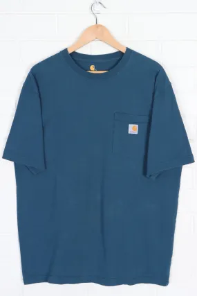 CARHARTT Teal Blue Front Pocket Casual Tee (XL)