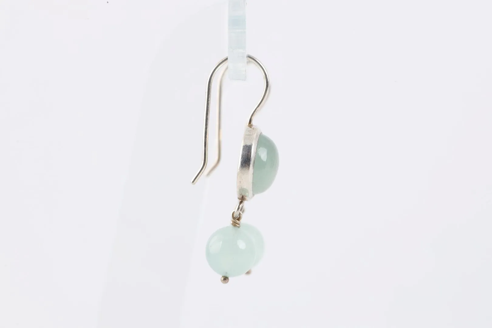 Carolyn Pollack 925 Silver Green Stone Dangle Earrings (6.11g.)