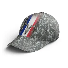 Casquette Camouflage Chasse Au Cerf, Drapeau France, Crâne De Cerf - CT07092238